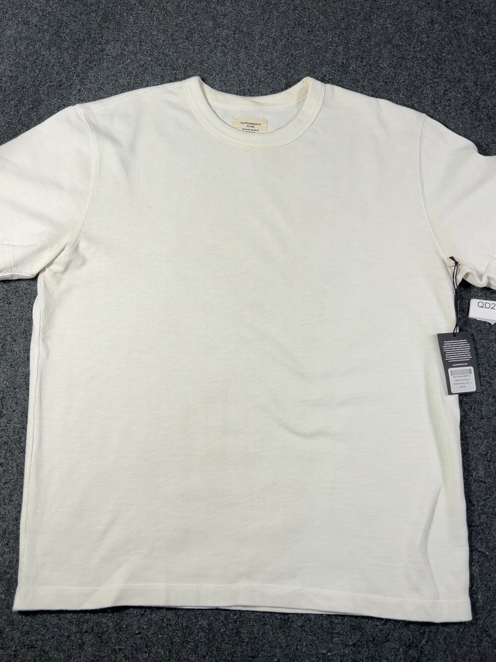 Buck Mason White Field-Spec Cotton Heavy Tee Mens Sz Large NWI Msrp55 [QD23]